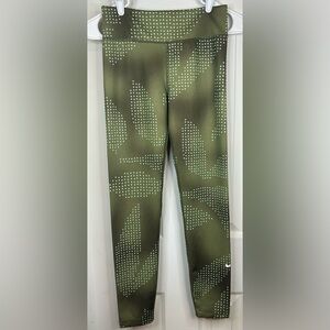 Nike Dri-FIT Green Dot Print Leggings Large Athletic Yoga Workout Pants